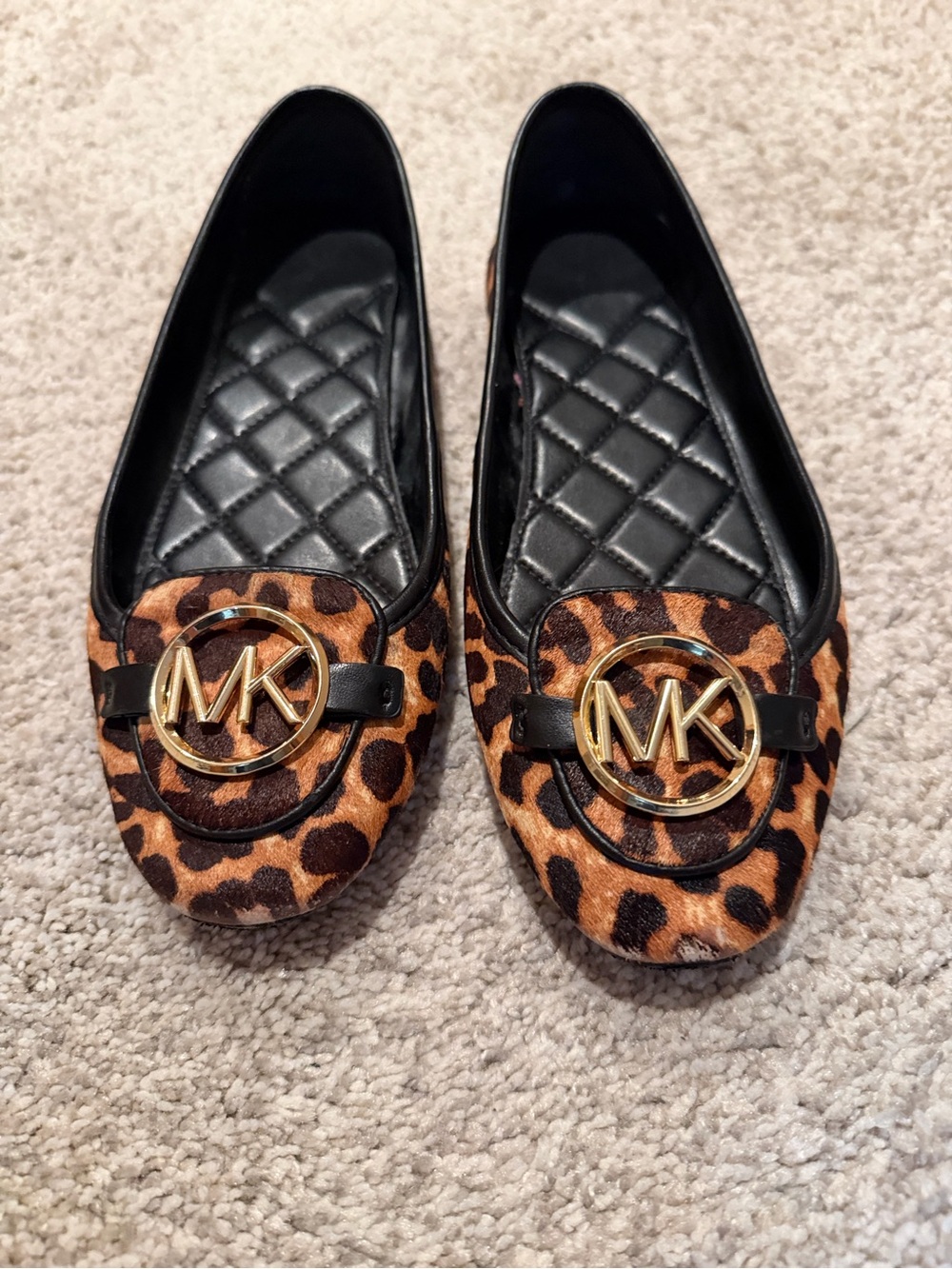 Michael Kors Leopard-Print Lillie Moc - Butterscotch (7.5) Like New